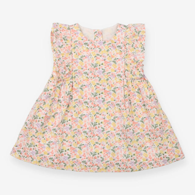 Dress woven lined frill floral