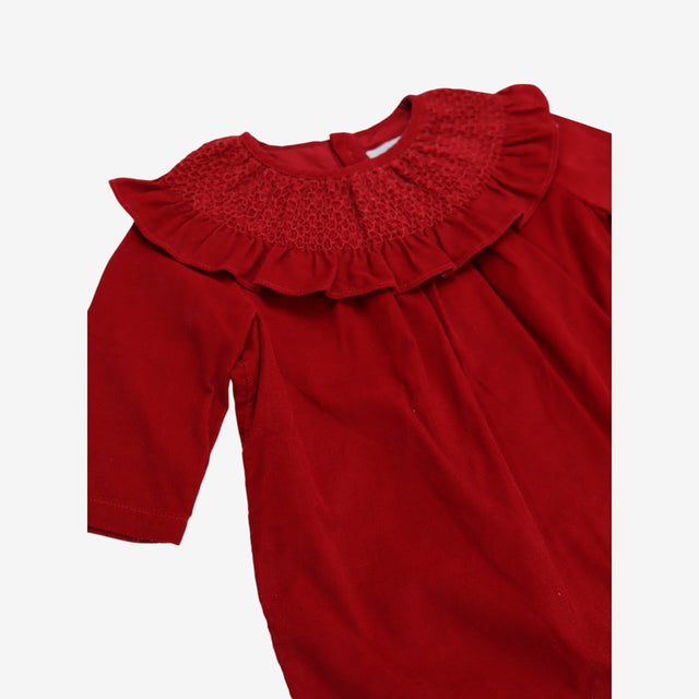 Red Cord Dress with Peter Pan Collar