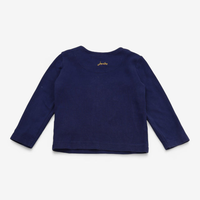 T-Shirt Long Sleeve Navy with Applique Lion