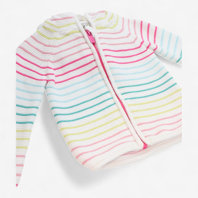 Cardigan Stripe pastel zip hood
