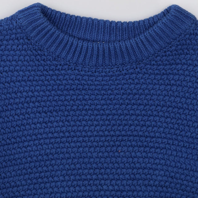 Blue purl knit sweater