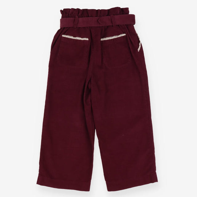 Trousers Cord Plum with Belt
