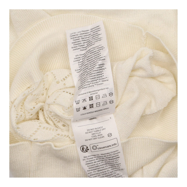 Top Cream Pointelle Open Knit Short Sleeve