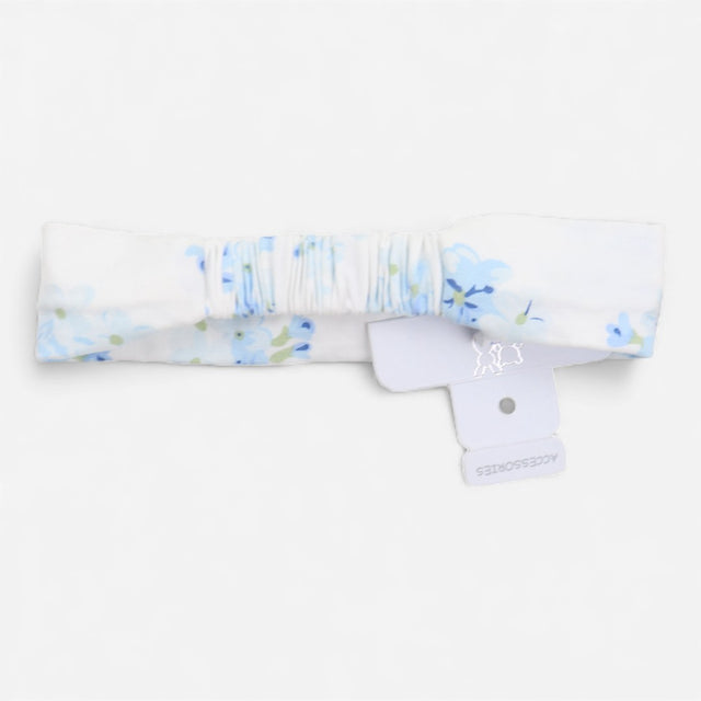 Hairband Blue and White Floral Bow