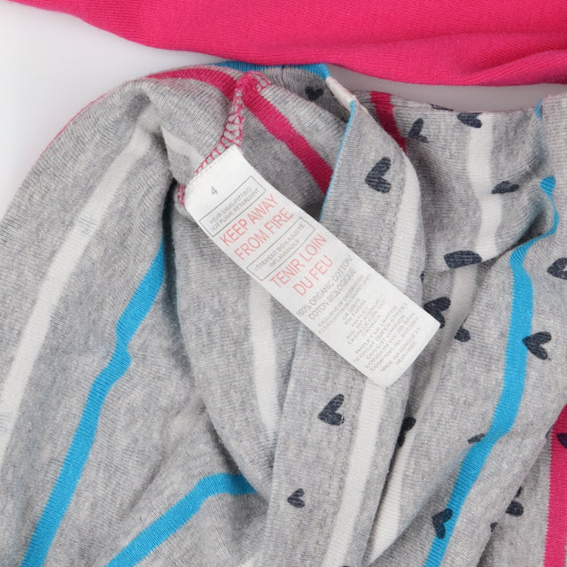 Grey Heart Pyjamas Pink Lining