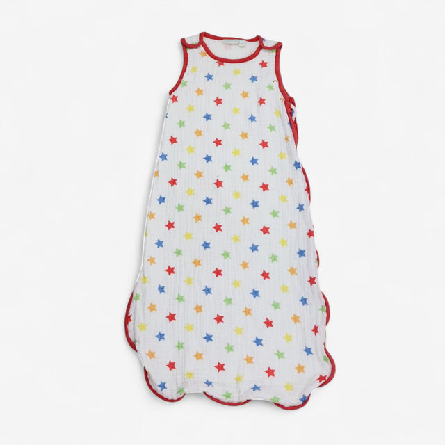 Sleeping Bag Muslin White Colourful Stars 1 Tog