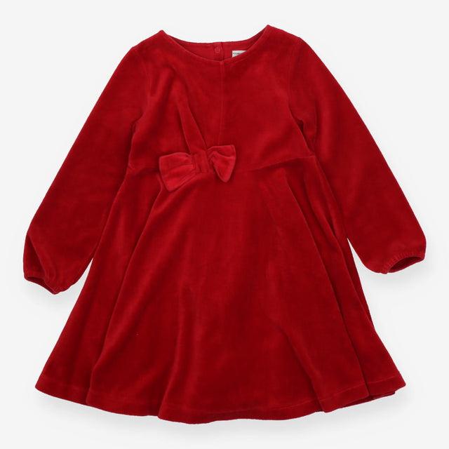 Dress Velour Red with Bow