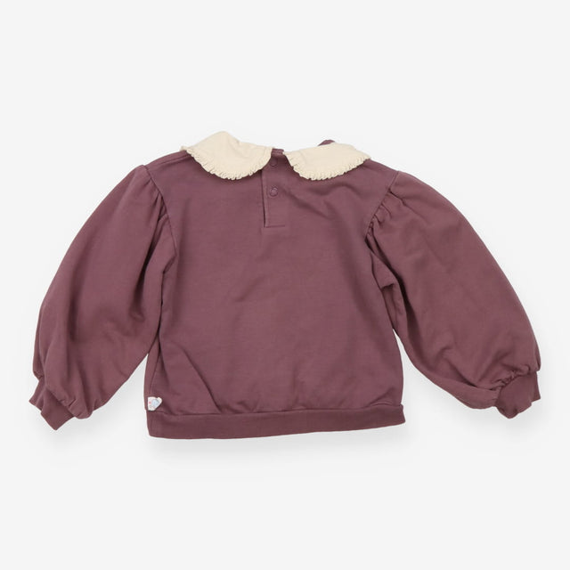Sweater Purple White Frill Collar