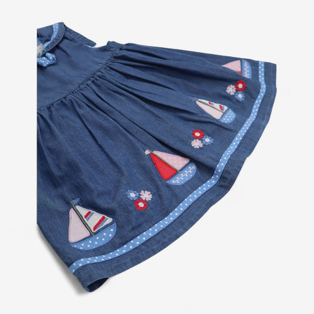 Dress Blue Denim with Sail Boats