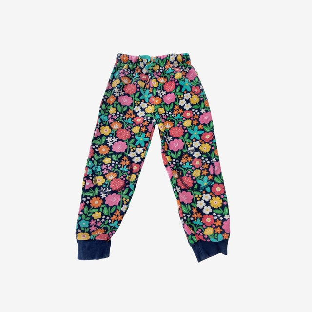Joggers Navy Base Floral with turquoise drawstring