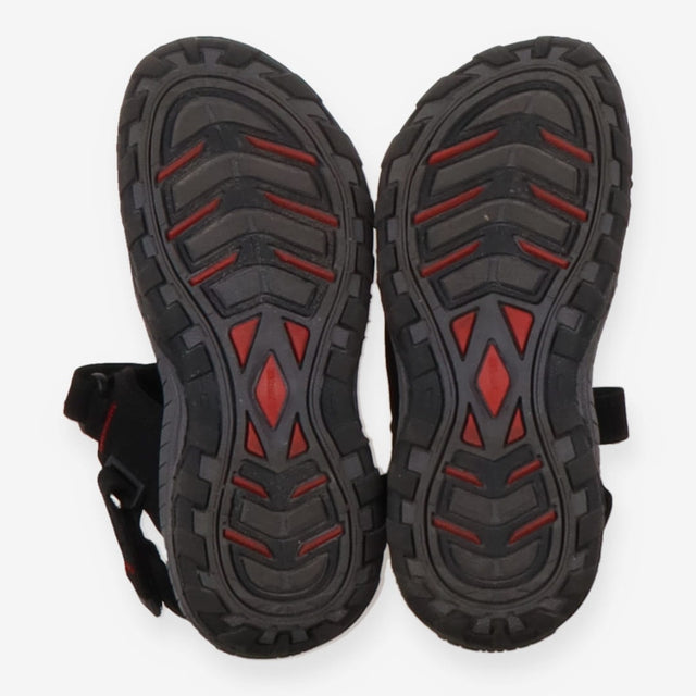 Black and red sandals