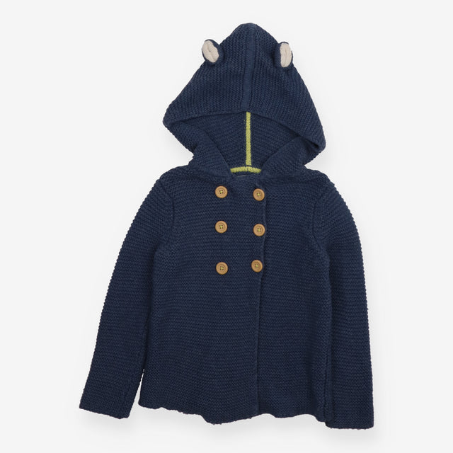 Navy Knit Cardigan with Ears