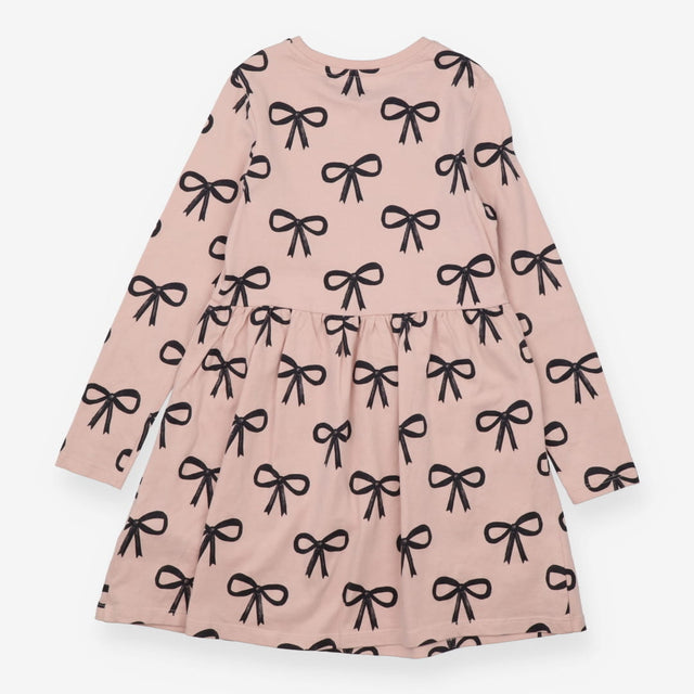 Jersey Dress Light Pink with Black Bows