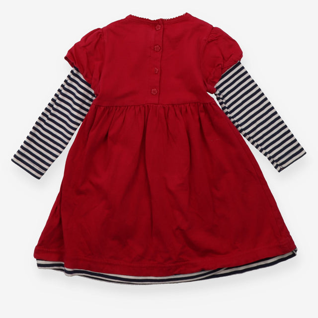 Dress long sleeve red navy and white striped sleev