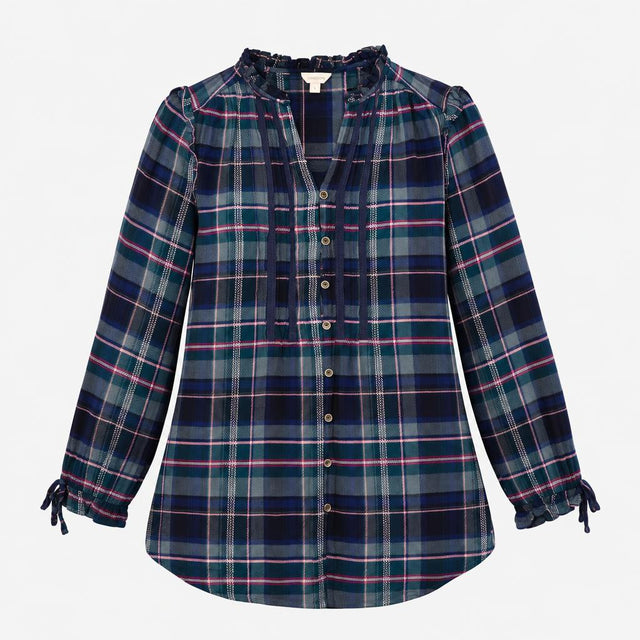 Check Blouse Navy and Pink