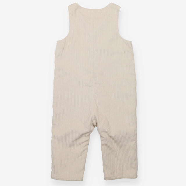 Dungarees Cord Cream with Brown Stripe Lining