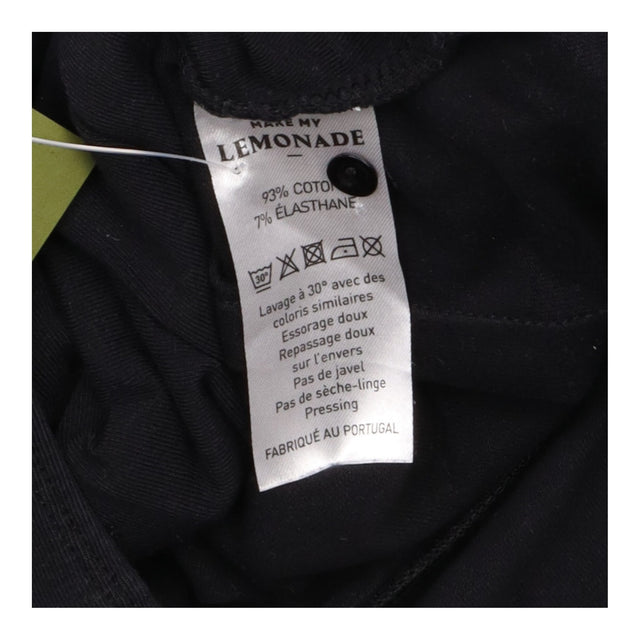 Black Stretch Cotton Tie Neck Chest Cut Out Button