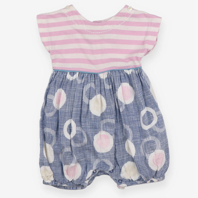 Purple Striped and Checkered Romper