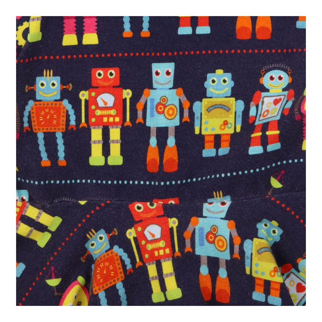 Homemade Dress Long Sleeved Navy Happy Robots