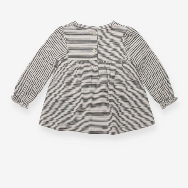 Striped smock top with bunnies