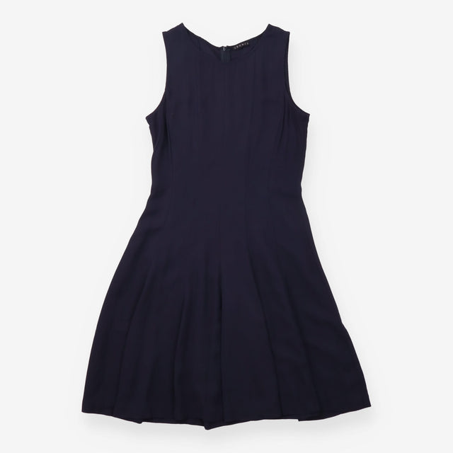 Dress Navy Blue Sleeveless Viscose Minimalist Work
