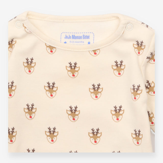 Bodysuit cream reindeers LS