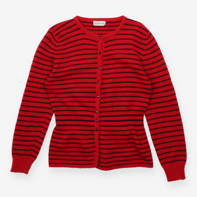 Bright red and Charcoal Striped Lambswool Blend C