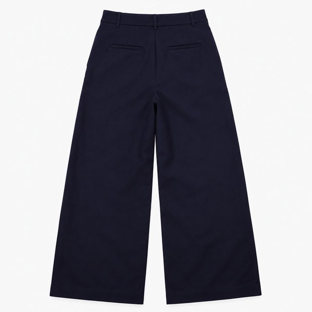 Trousers Navy Wide Leg Smart