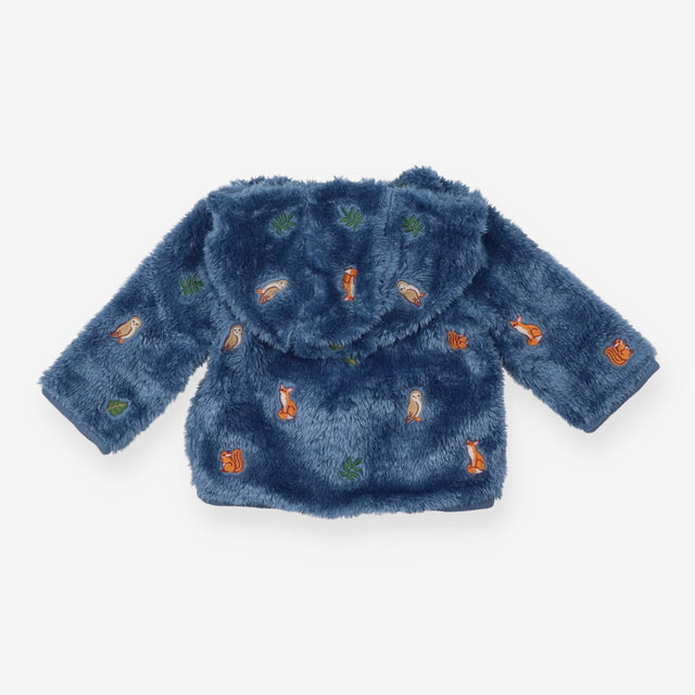 Fleece Hooded Cardi zipped Blue