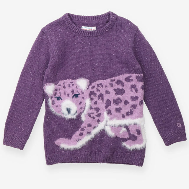Purple Leopard Knit Sweater