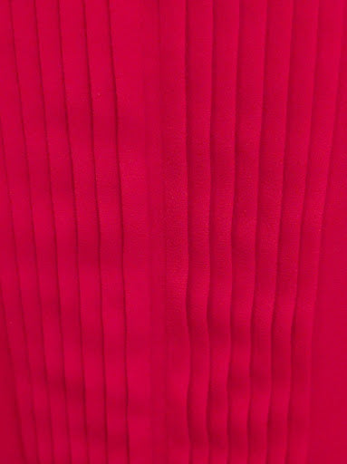 Pleated Front Sleeveless Blouse Red