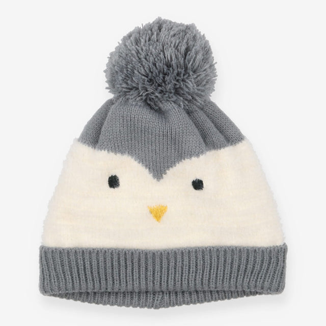 Grey penguin bobble hat