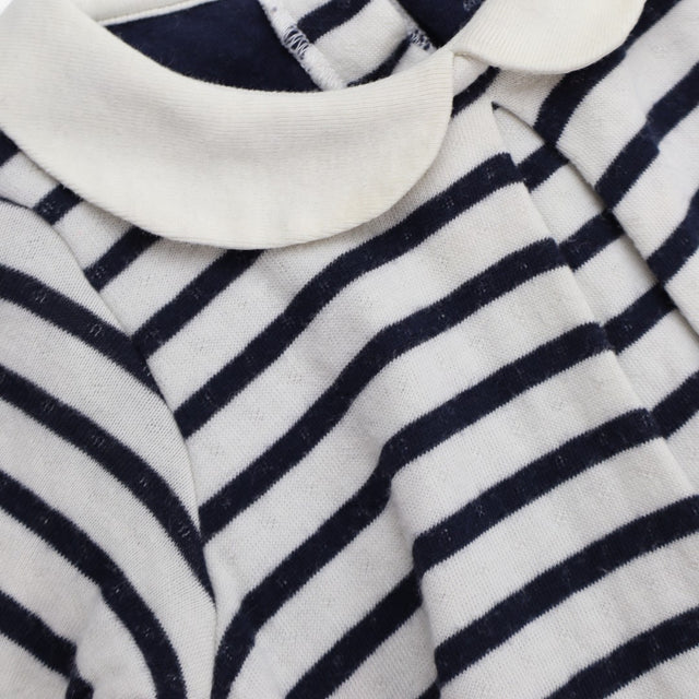 Navy Striped Romper Dress