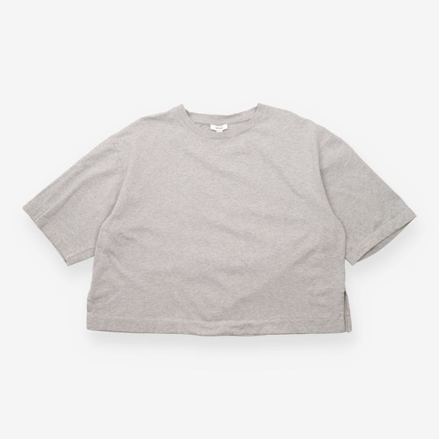 Grey Marl Oversized Boxy Split-Hem Knit Top
