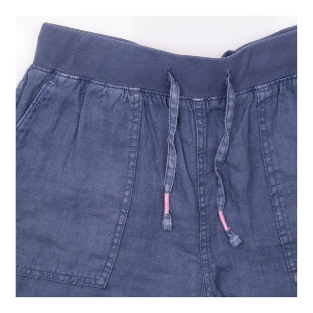 Effie Linen Drawstring Shorts Dusk Blue