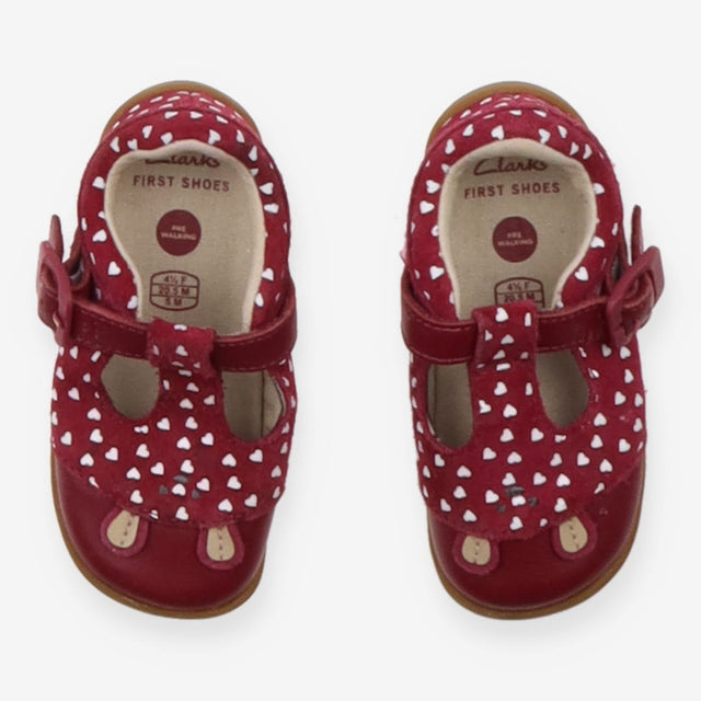 Shoes first walkers pink white hearts