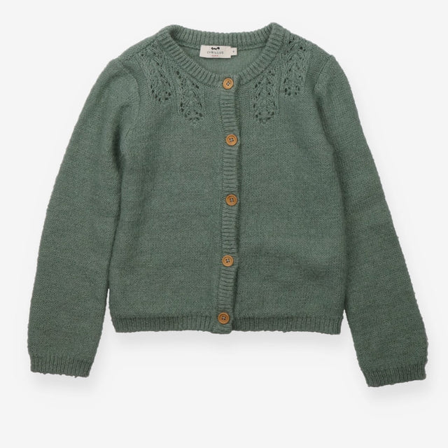 Cyrillus Mohair Green Knit Cardigan