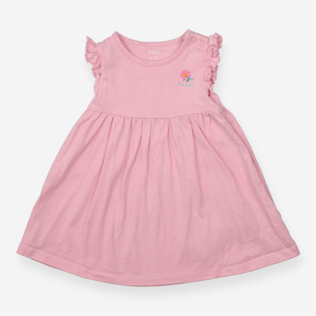 Dress Frill Sleeve pink - Happy