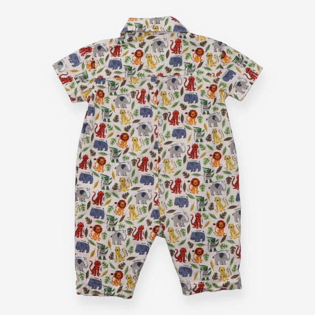 Romper Collared White Safari