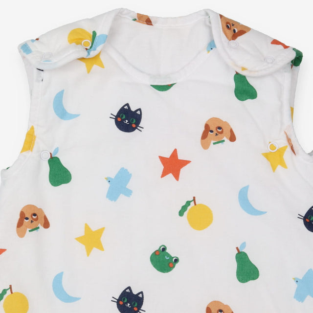 Sleeping Bag White Animals Fruit and Stars 2.5 Tog