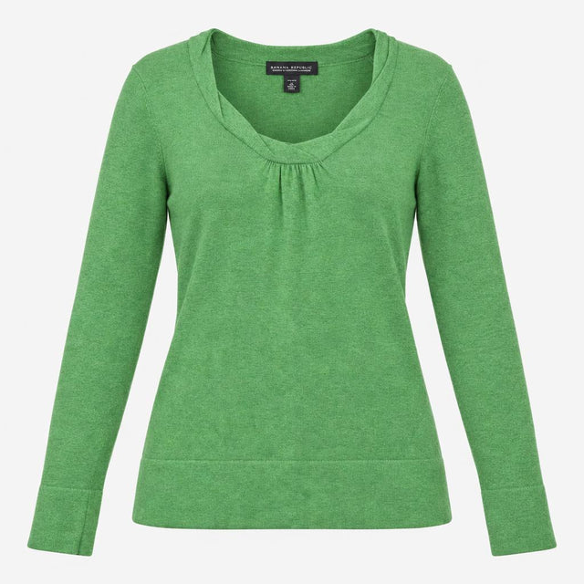 Jumper Scoop Neck Cashmere Blend Green