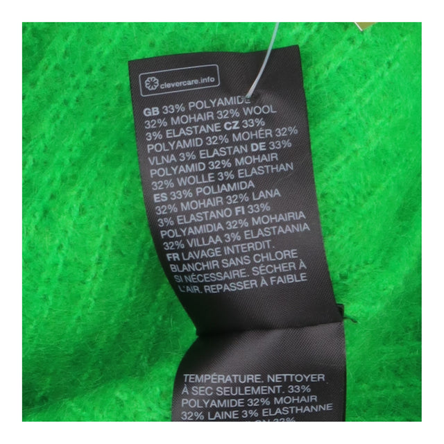Jumper Bright Green Mohair Wool Oversized Roll Nec