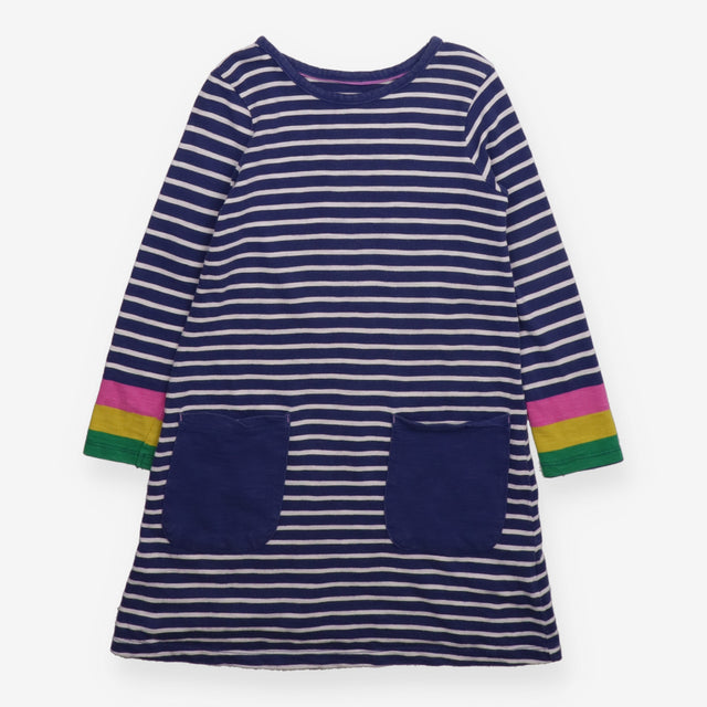 Blue Striped Long Sleeve Dress