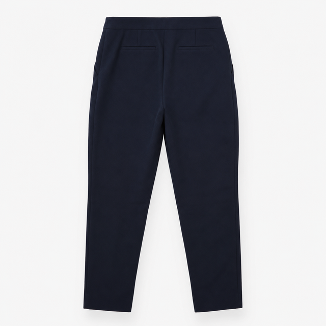Smart Tailored Trousers Dark Navy Stretch Cotton
