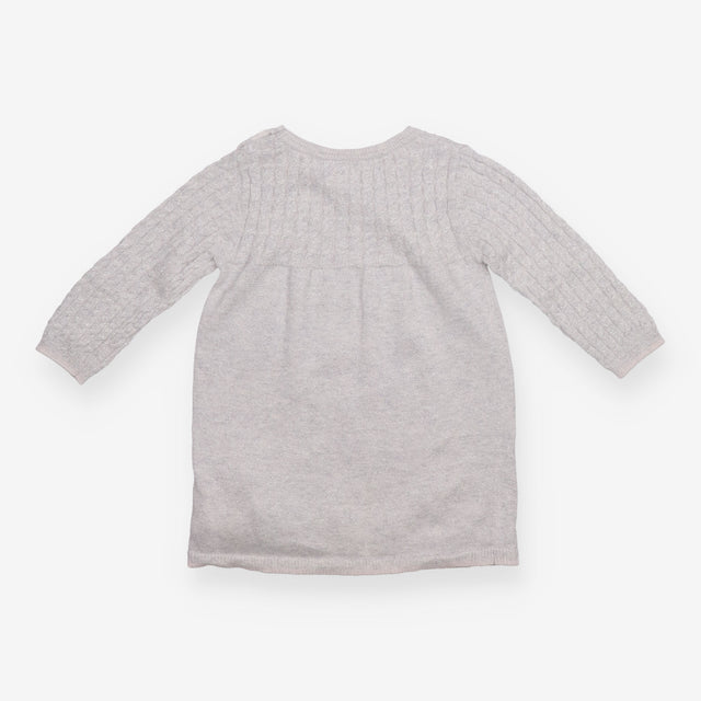 Knit Dress Silver Cable Sleeve