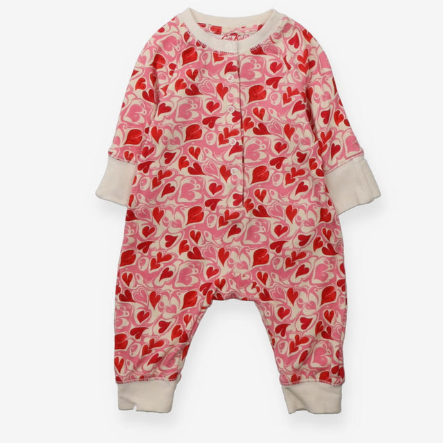 Sleepsuit Footless Cream with Hearts