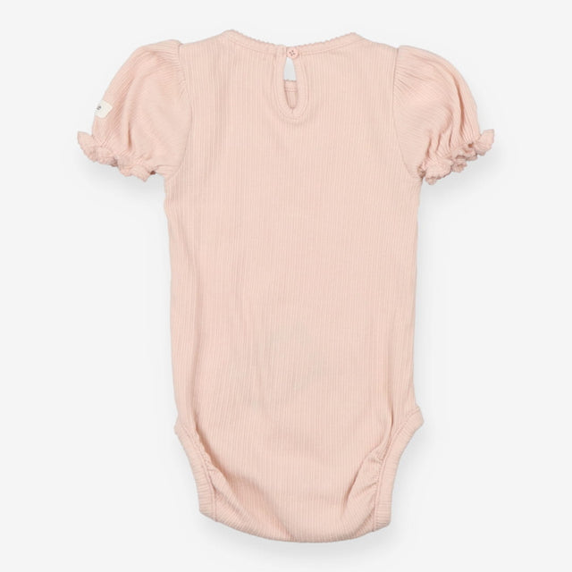 Bodysuit Short Sleeve Pink Frill