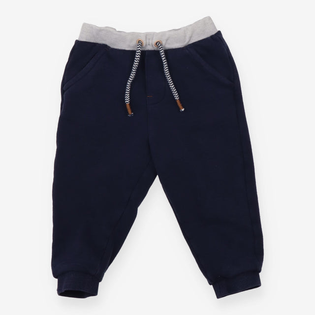Navy Joggers Grey Waistband