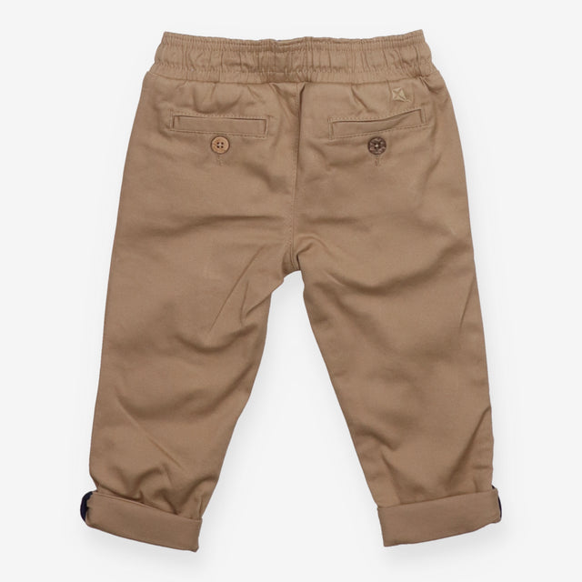 Trousers brown turn ups kite lining to waist