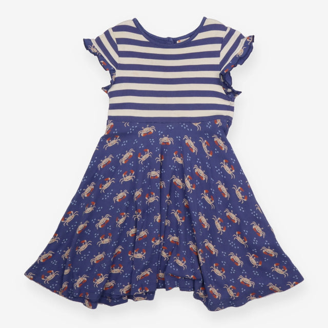 Blue Crab Dress with Stripes
